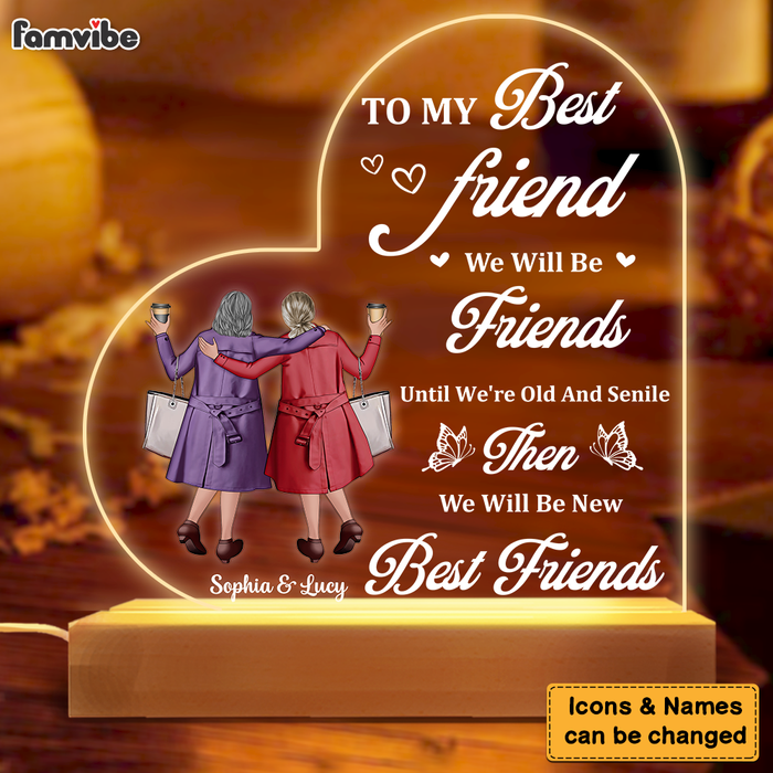 Personalized Gift for Friends We're Old And Senile Plaque LED Lamp Night Light 26824 1