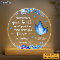 Personalized Memorial Gift The Moment Your Heart Stopped Butterfly Plaque LED Lamp Night Light 26826 thumb 1