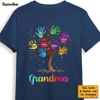 Personalized Gift For Grandma Colorful Handprint Tree Shirt - Hoodie - Sweatshirt 26829 thumb 1