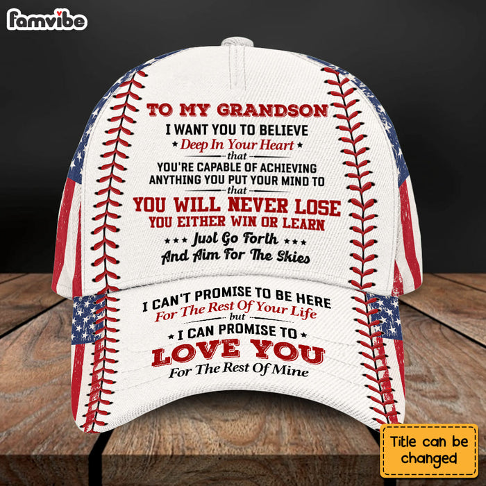 Personalized Gift For Grandson You Will Never Lose Baseball Cap 26835 1