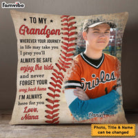 Personalized Baseball Gift For Grandson To My Grandson Pillow 26841 thumb 1