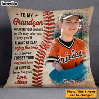 Personalized Baseball Gift For Grandson To My Grandson Pillow 26841 thumb 1
