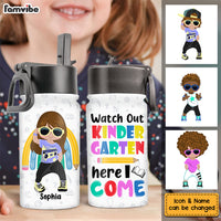 Personalized Gift for Grandkids Watch Out Kindergarten Kids Water Bottle With Straw Lid 26844 thumb 1