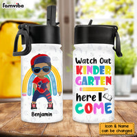 Personalized Gift for Grandkids Watch Out Kindergarten Kids Water Bottle With Straw Lid 26844 thumb 1