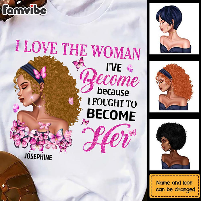 Personalized Butterfly Motivation Gift For Daughter I Love The Woman I've Become Shirt - Hoodie - Sweatshirt 26845 1