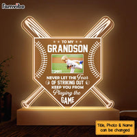 Personalized Gift For Grandson Baseball Playing The Game Photo Plaque LED Lamp Night Light 26857 thumb 1