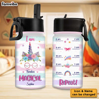 Personalized Gift For Grandkid I Am Freakin Magical Kids Water Bottle With Straw Lid 26865 thumb 1