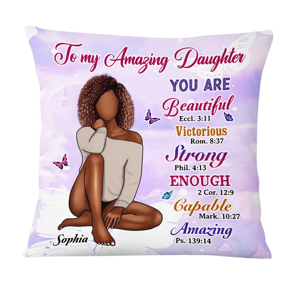Personalized Gift For Daughter You Are Bible Verses Butterfly Pillow 26866 Primary Mockup