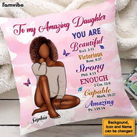 Personalized Gift For Daughter You Are Bible Verses Butterfly Pillow 26866 thumb 1