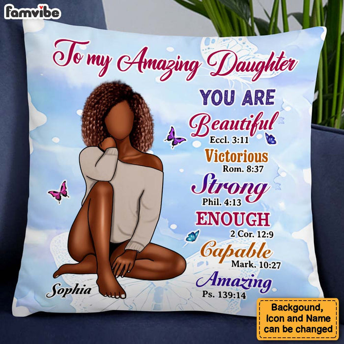 Personalized Gift For Daughter You Are Bible Verses Butterfly Pillow 26866 1