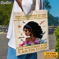 Personalized Inspirational Gift For Daughter Dragonfly She Whispered Back I Am The Storm Tote Bag 26867 thumb 1