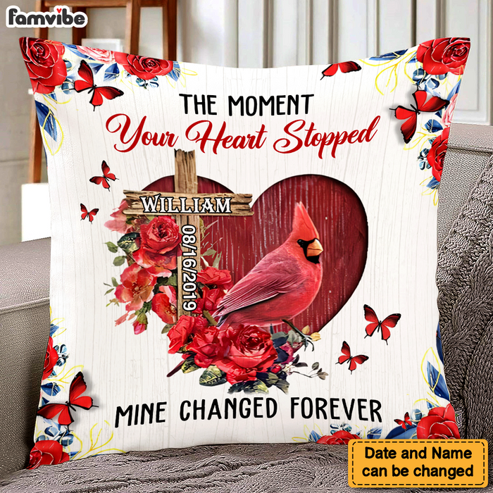 Personalized Memorial Gift The Moment Your Heart Stopped Pillow 26874 1