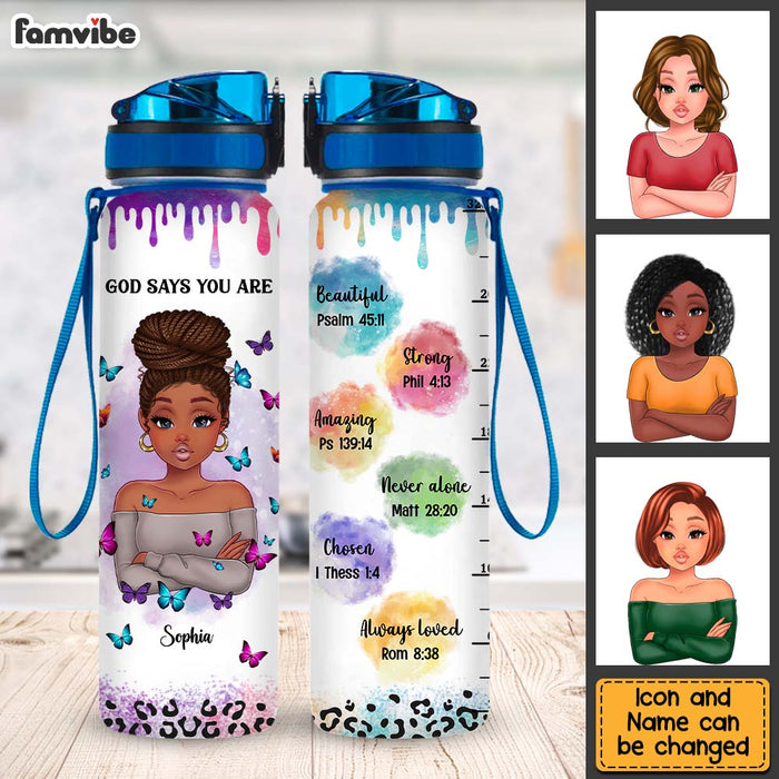 Personalized Gift For Daughter God Says You Are Bible Verses Tracker Bottle 26877 1