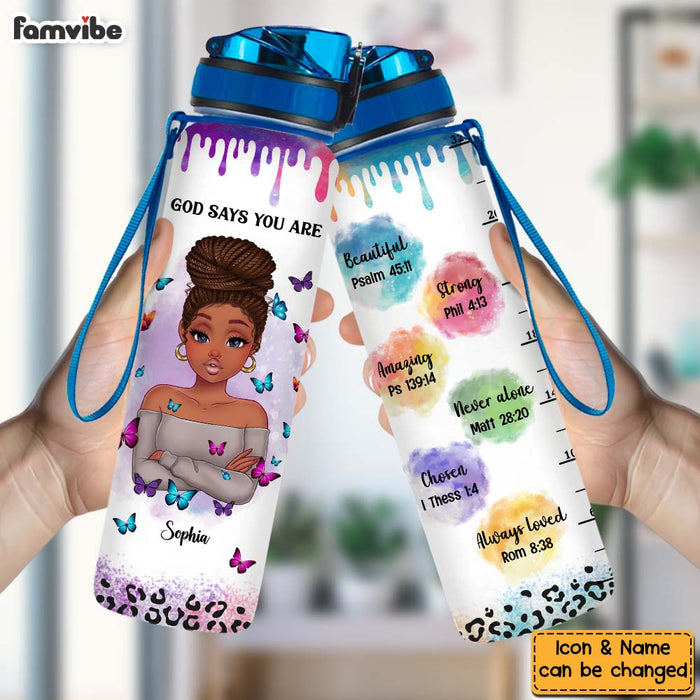 Personalized Gift For Daughter God Says You Are Bible Verses Tracker Bottle 26877 1