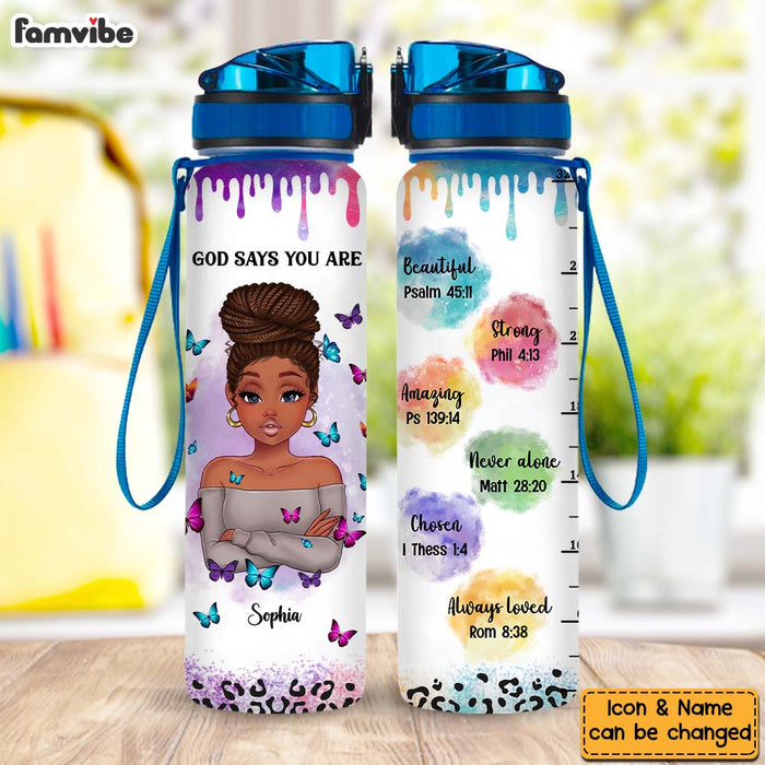 Personalized Gift For Daughter God Says You Are Bible Verses Tracker Bottle 26877 1