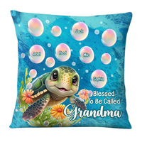 Personalized Gift for Grandma Blessed To Be Called Grandma Sea Turtle Pillow 26885 thumb 1