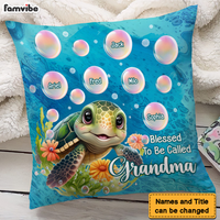 Personalized Gift for Grandma Blessed To Be Called Grandma Sea Turtle Pillow 26885 thumb 1