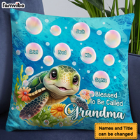 Personalized Gift for Grandma Blessed To Be Called Grandma Sea Turtle Pillow 26885 thumb 1