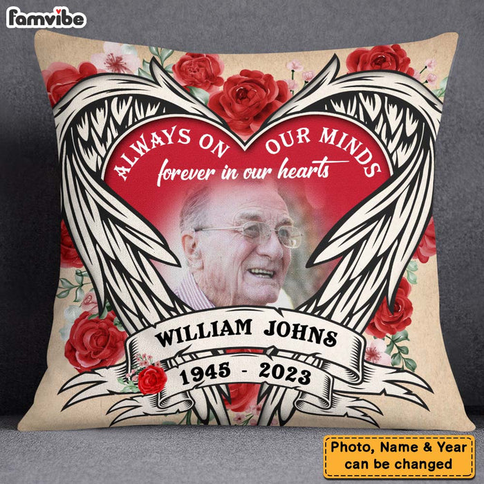 Personalized Memorial Gift Forever In Our Hearts Pillow 26889 1