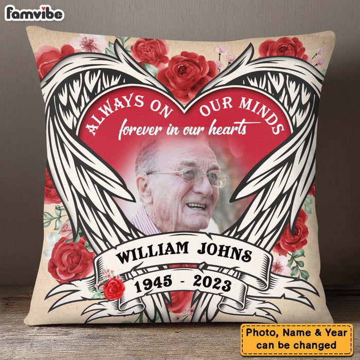 Personalized Memorial Gift Forever In Our Hearts Pillow 26889 1
