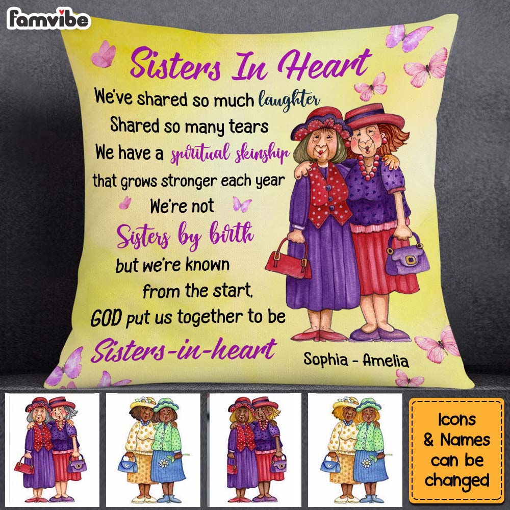 Personalized Gift For Friends Sisters In Heart Pillow 30857 Primary Mockup