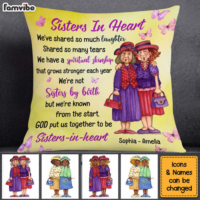 Personalized Gift For Friends Sisters In Heart Pillow 30857 1