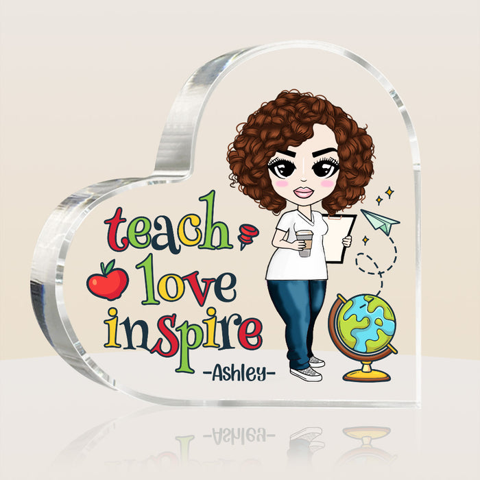 Personalized Gift For Teacher Teach Love Inspire Acrylic Plaque 26890 1