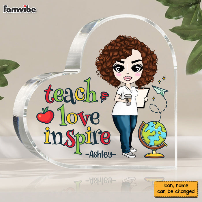Personalized Gift For Teacher Teach Love Inspire Acrylic Plaque 26890 1