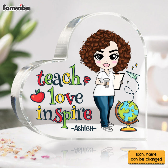 Personalized Gift For Teacher Teach Love Inspire Acrylic Plaque 26890 1