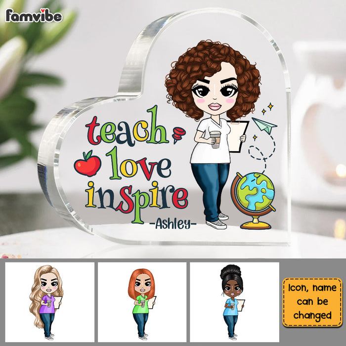 Personalized Gift For Teacher Teach Love Inspire Acrylic Plaque 26890 1