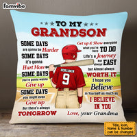 Personalized Baseball Grandson Some Days Are Gonna Be Harder Pillow 26897 thumb 1