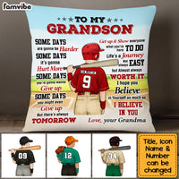 Personalized Baseball Grandson Some Days Are Gonna Be Harder Pillow 26897 thumb 1