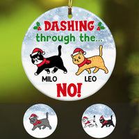 Personalized Cat No Dashing Christmas  Ornament OB232 95O36 thumb 1