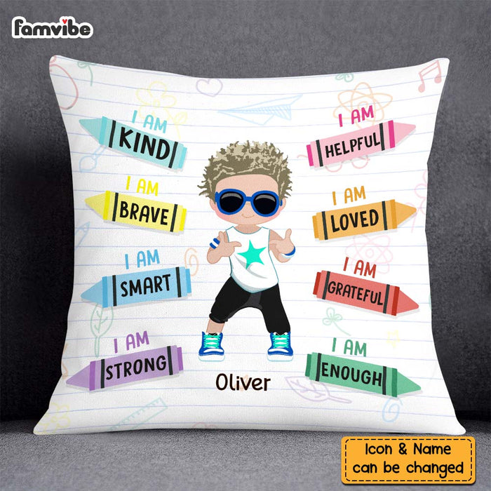 Personalized Gift For Grandson Affirmation I Am Kind Pillow 26904 1