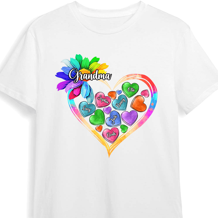 Personalized Gift For Grandma Colorful Sunflower Heart Loads Of Love Shirt - Hoodie - Sweatshirt 26905 1