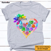 Personalized Gift For Grandma Colorful Sunflower Heart Loads Of Love Shirt - Hoodie - Sweatshirt 26905 thumb 1