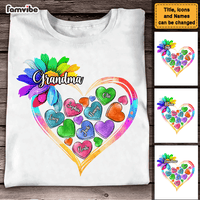 Personalized Gift For Grandma Colorful Sunflower Heart Loads Of Love Shirt - Hoodie - Sweatshirt 26905 thumb 1