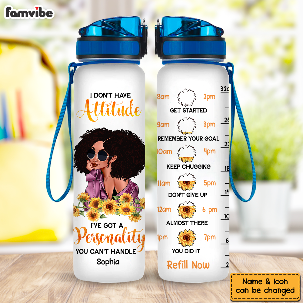 Personalized Gift For Daughter I Don't Have Attitude Tracker Bottle 26907 Primary Mockup