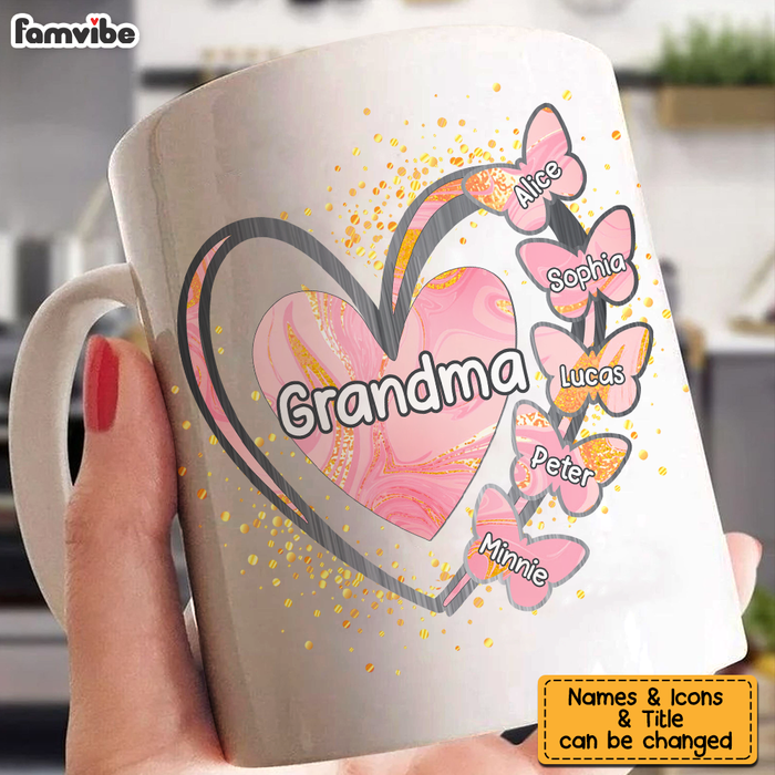 Personalized Gift For Grandma Nana Butterfly Kids Mug 26909 1