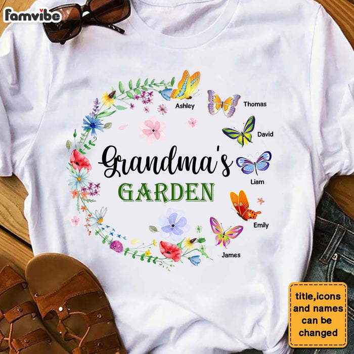 Personalized Gift For Grandma's Floral Garden Butterflies Shirt - Hoodie - Sweatshirt 26911 1