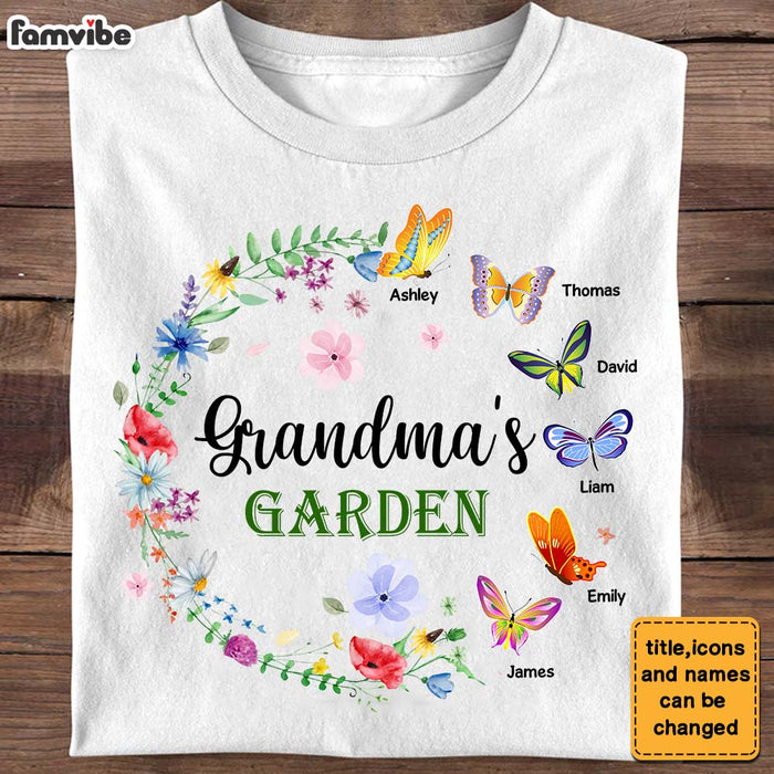 Personalized Gift For Grandma's Floral Garden Butterflies Shirt - Hoodie - Sweatshirt 26911 1