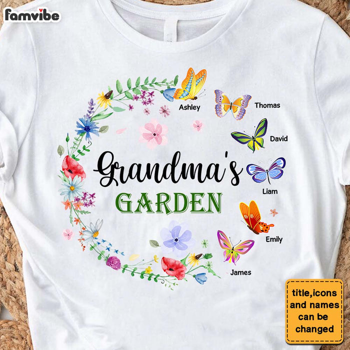 Personalized Gift For Grandma's Floral Garden Butterflies Shirt - Hoodie - Sweatshirt 26911 1