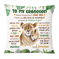 Personalized Birthday Gift For Grandson Lion To My Grandson Pillow 26918 thumb 1