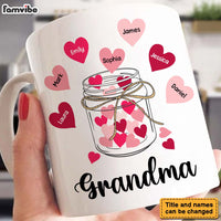 Personalized Gift For Grandma Glass Jar With Hearts Mug 26920 thumb 1