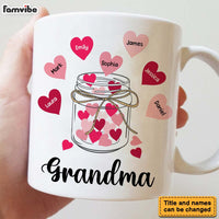 Personalized Gift For Grandma Glass Jar With Hearts Mug 26920 thumb 1