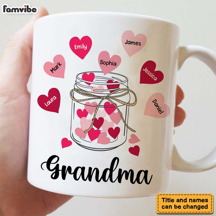 Personalized Gift For Grandma Glass Jar With Hearts Mug 26920 1