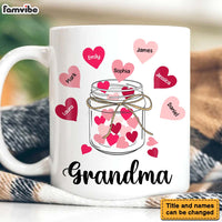 Personalized Gift For Grandma Glass Jar With Hearts Mug 26920 thumb 1