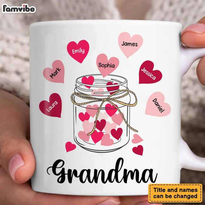 Personalized Gift For Grandma Glass Jar With Hearts Mug 26920 1