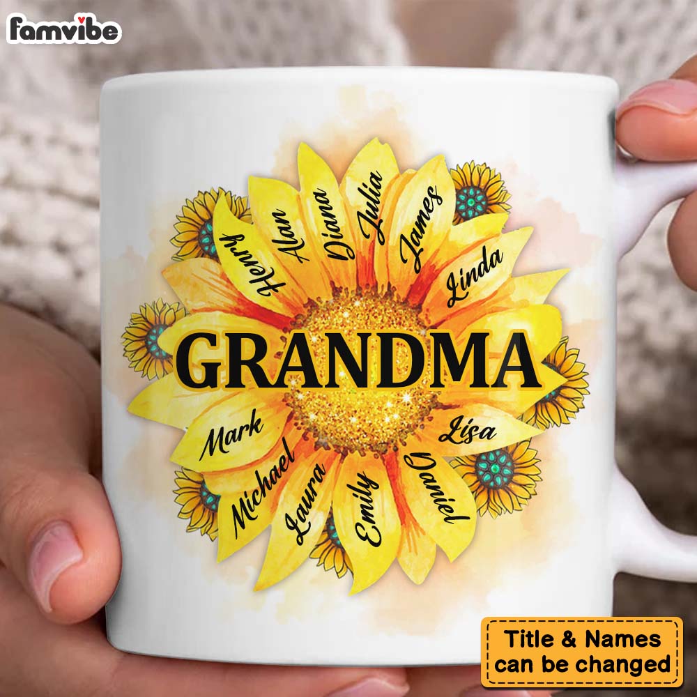 Personalized Gift For Grandma Sunflower Nana Mug 26926 Primary Mockup