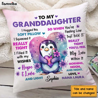 Personalized Gift For Granddaughter Penguin Flowers Hug This Pillow 26928 thumb 1